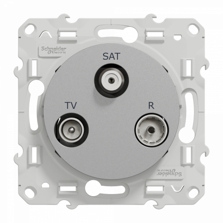 Odace - prise TV/FM/SAT - aluminium - 1 entrée