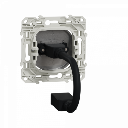 Odace - prise HDMI type A - alu - prise femelle / câble femelle à l'arrière