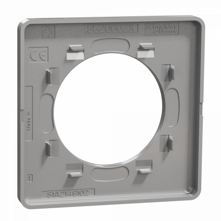 Odace Touch - plaque 1 poste Kvadrat ombre avec liseré aluminium