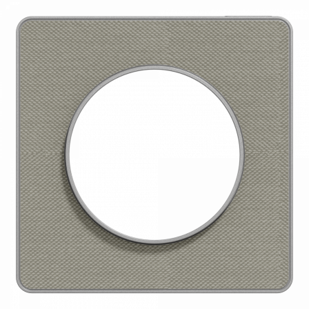 Odace Touch - plaque 1 poste Kvadrat perle avec liseré aluminium