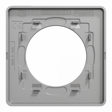 Odace Touch - plaque 1 poste ardoise avec liseré aluminium