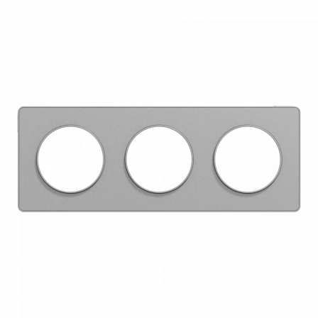 Odace Touch -  plaque 3 postes horizontaux ou verticaux entraxe 71mm aluminium