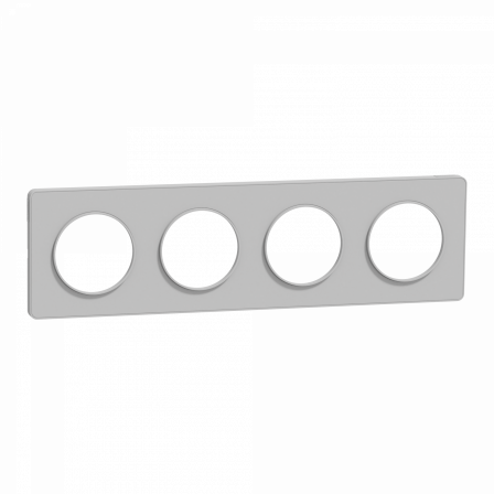 Odace Touch -  plaque 4 postes horizontaux ou verticaux entraxe 71mm aluminium