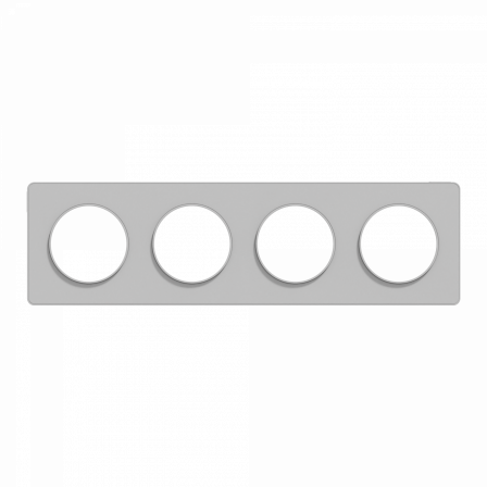 Odace Touch -  plaque 4 postes horizontaux ou verticaux entraxe 71mm aluminium