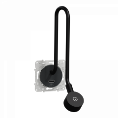 Odace - liseuse - avec prise USB-A - 2,1A - anthracite