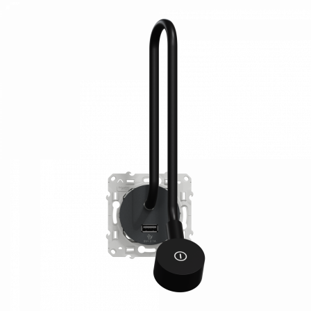 Odace - liseuse - avec prise USB-A - 2,1A - anthracite