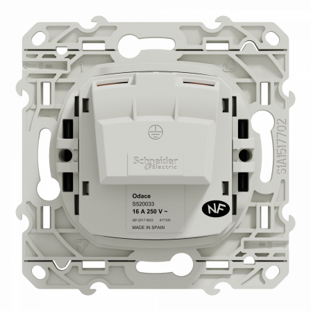 Odace - prise de courant 2P - anthracite - connexions à vis