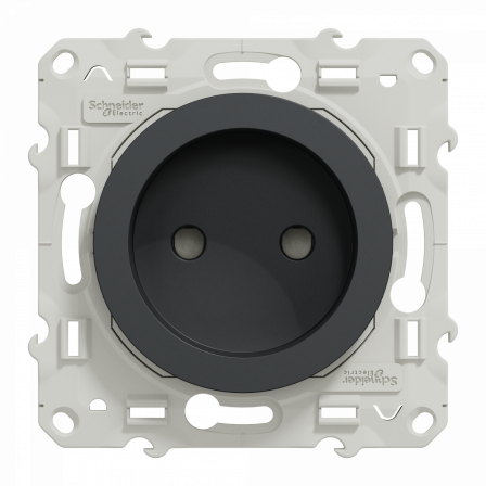 Odace - prise de courant 2P - anthracite - connexions à vis