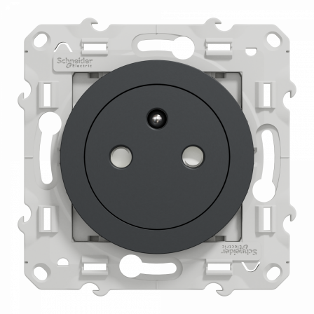 Odace - prise de courant 2P+T affleurante - anthracite - connexion rapide