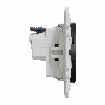 Odace - prise de courant 2P+T affleurante - anthracite - connexion rapide