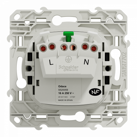 Odace - prise de courant 2P+T - anthracite - à vis - connexion rapide