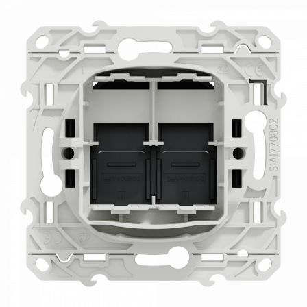 Odace - prise double RJ45 - anthracite - sans connecteur (empreinte Infraplus)