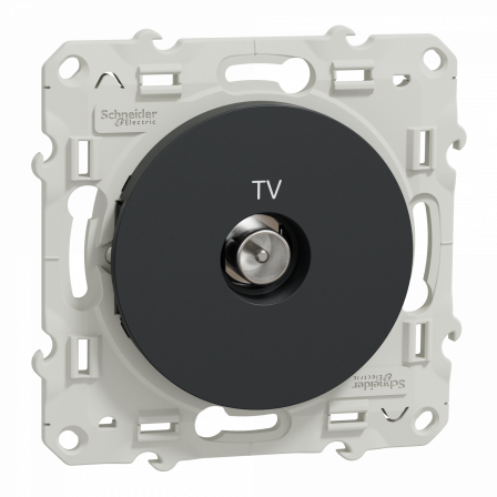 Odace - prise TV simple - anthracite - fixation par vis