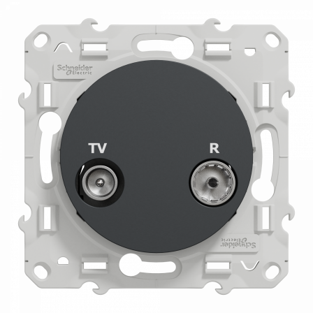 Odace - prise TV/FM - anthracite - individuelle