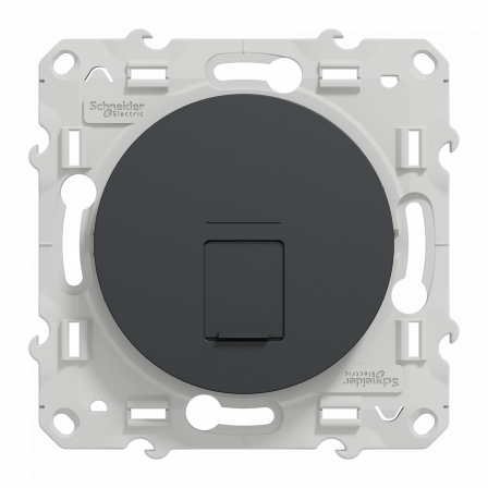 Odace - prise RJ45 cat.6 UTP - grade 1 à 2 (tél. + info.) - à vis - anthracite