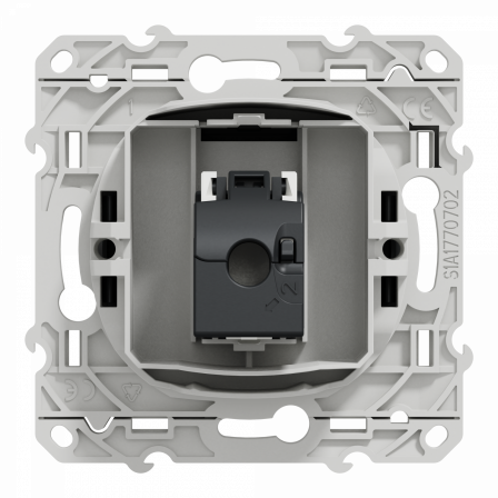 Odace - prise RJ45 cat.6 STP - grade 2TV min à grade 3TV (+ multimédia) - anthr