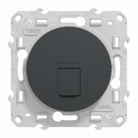 Odace - prise RJ45 cat.6 STP - grade 2TV min à grade 3TV (+ multimédia) - anthr