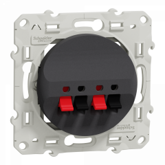 Odace - prise haut-parleurs - 2 sorties - anthracite