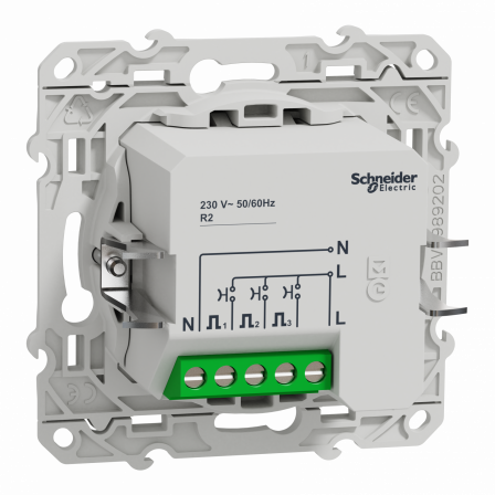 Odace - sonnette électronique anthracite - 5 tonalités - 230V