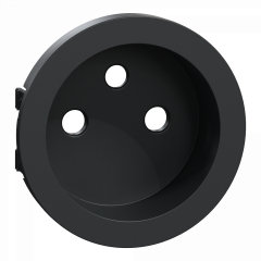 Odace anthracite - enjoliveur seul prise de courant 2P+T 16A