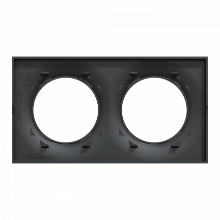 Odace Styl - plaque 2 postes horizontaux ou verticaux entraxe 71mm anthracite