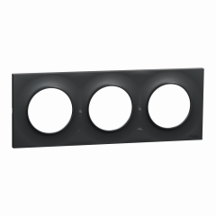 Odace Styl -  plaque 3 postes horizontaux ou verticaux entraxe 71mm anthracite