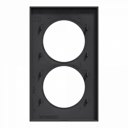 Odace Styl - plaque 2 postes verticaux entraxe 57mm anthracite