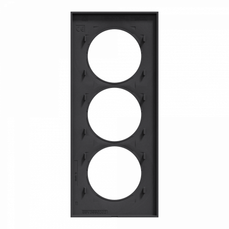 Odace Styl - plaque 3 postes verticaux entraxe 57mm anthracite