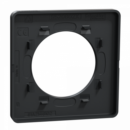 Odace Touch - plaque 1 poste Kvadrat ombre avec liseré anthracite