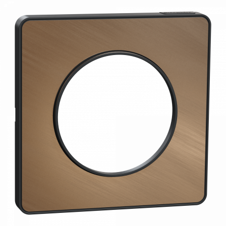 Odace Touch - plaque 1 poste bronze brossé avec liseré anthracite
