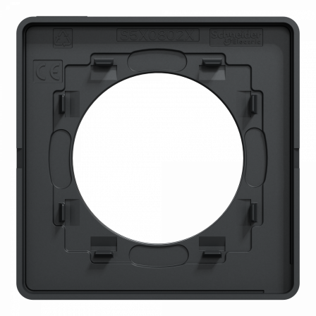 Odace Touch - plaque 1 poste bois zebrano avec liseré anthracite