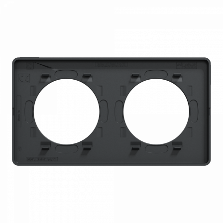 Odace Touch - plaque 2 postes horizontaux ou verticaux 71mm anthracite