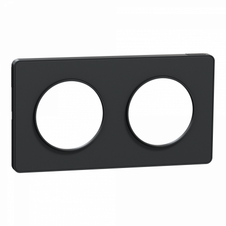 Odace Touch - plaque 2 postes horizontaux ou verticaux 71mm anthracite
