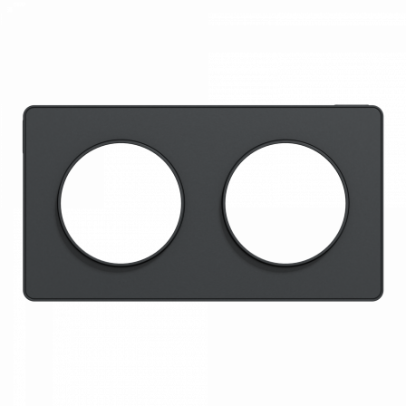 Odace Touch - plaque 2 postes horizontaux ou verticaux 71mm anthracite