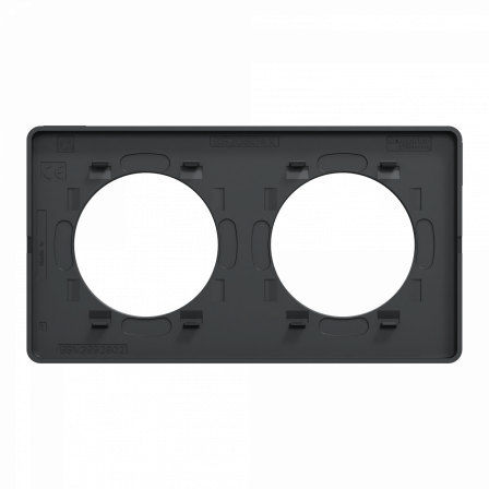 Odace Touch - plaque 2 postes horiz/vert 71mm bronze brossé avec liseré anth