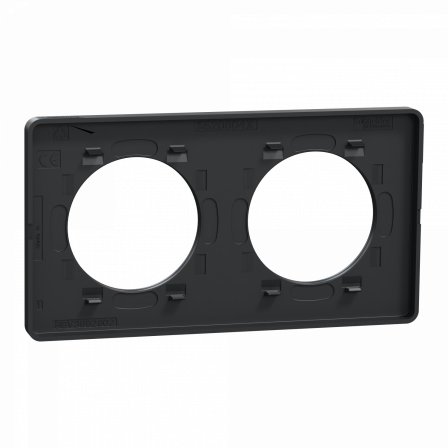 Odace Touch - plaque 2 postes horiz/vert 71mm bronze brossé avec liseré anth