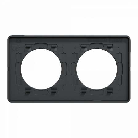 Odace Touch - plaque 2 postes horiz/ver 71mm ardoise avec liseré anthracite