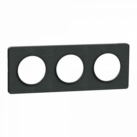 Odace Touch - plaque 3 postes hor/ver 71mm Kvadrat ombre avec liseré anthracite