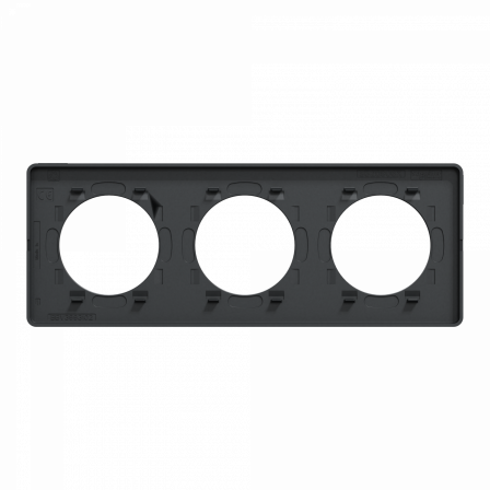 Odace Touch - plaque 3 postes hor/ver 71mm Kvadrat perle avec liseré anthracite
