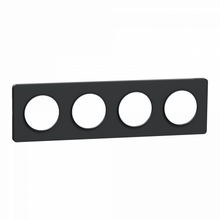 Odace Touch - plaque 4 postes horizontaux ou verticaux entraxe 71mm anthracite