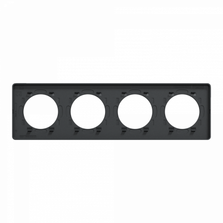 Odace Touch - plaque 4 postes horiz/vert 71mm aluminium brossé avec liseré anth