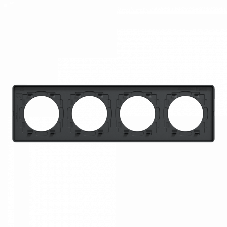Odace Touch - plaque 4 postes horiz/ver 71mm ardoise avec liseré anthracite