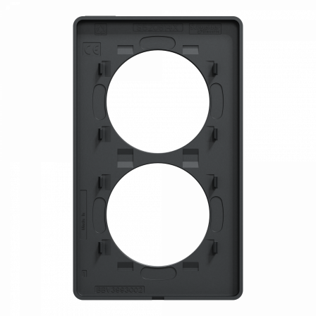 Odace Touch - plaque 2 postes verticaux entraxe 57mm anthracite