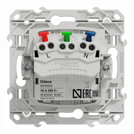 Odace - prise de courant 2P+T affleurante - anthracite -avec griffes