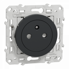 Odace - prise de courant 2P+T affleurante - anthracite -avec griffes