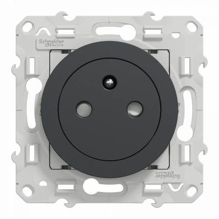 Odace - prise de courant 2P+T affleurante - anthracite -avec griffes