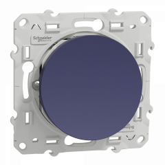 Odace - poussoir lumineux - cobalt - 10A - voyant LED bleu 0,15mA