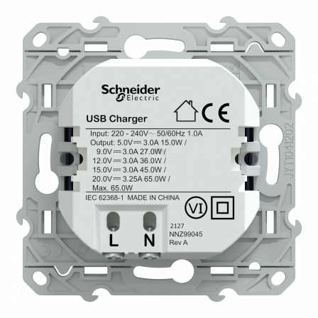 Odace - chargeur USB C 65W - forte puissance pour charge app. mobiles - cobalt