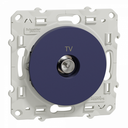 Odace - prise TV simple - cobalt - fixation par vis