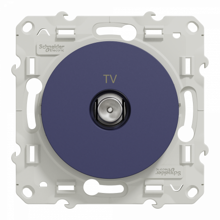 Odace - prise TV simple - cobalt - fixation par vis